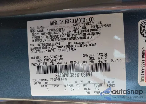 2011 Ford Fusion Hybrid из США, поврежденный, VIN 3FADP0L38BR108894